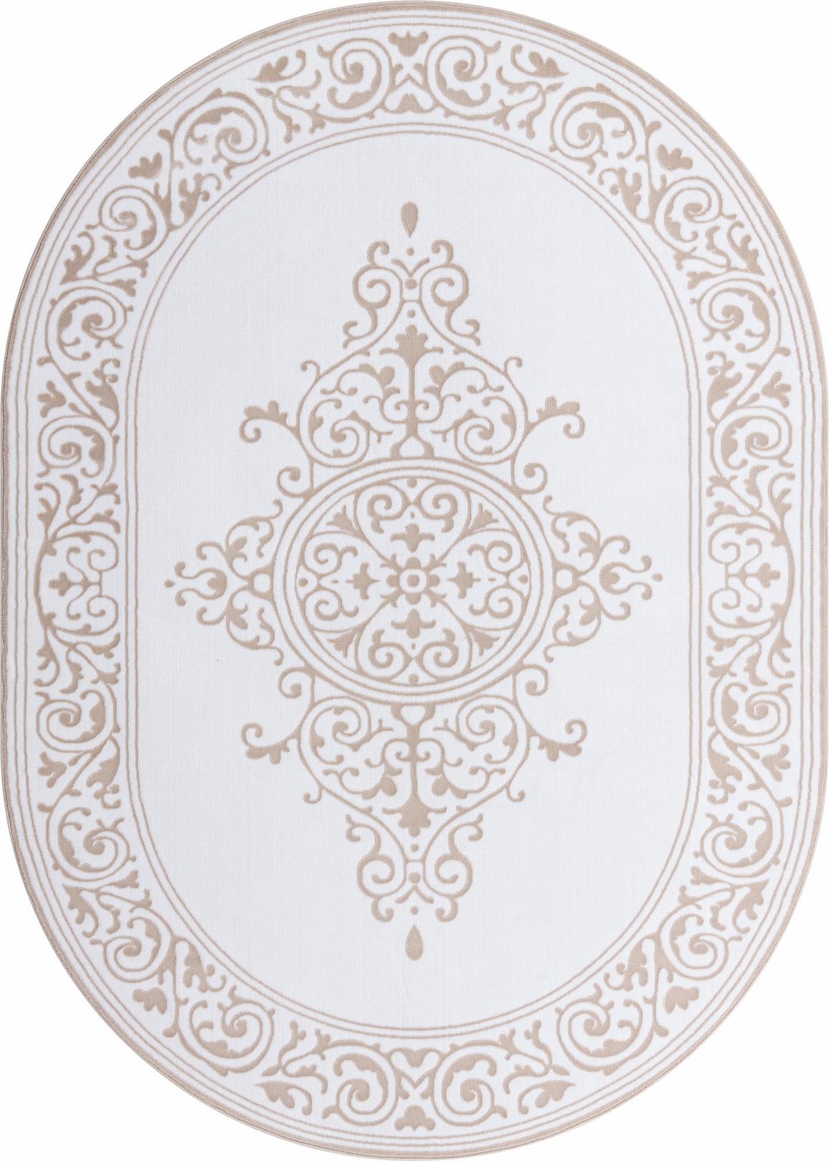 Sanctuary Retreat Collection Area Rug - Haven Oval Snow White  lifestyle 32