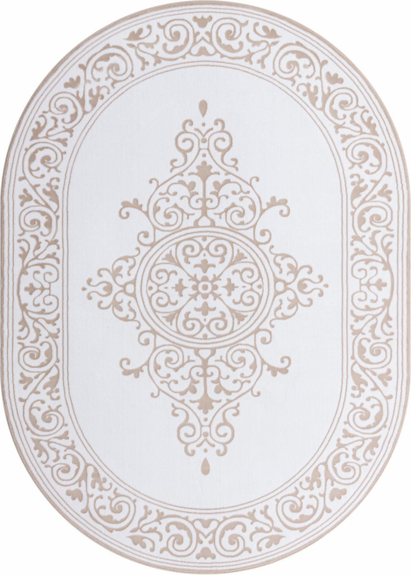 Sanctuary Retreat Collection Area Rug - Haven Oval Snow White  lifestyle 32