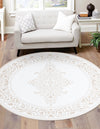 Sanctuary Retreat Collection Area Rug - Haven Round Snow White  lifestyle 43