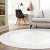 Sanctuary Retreat Collection Area Rug - Haven Round Snow White  lifestyle 172