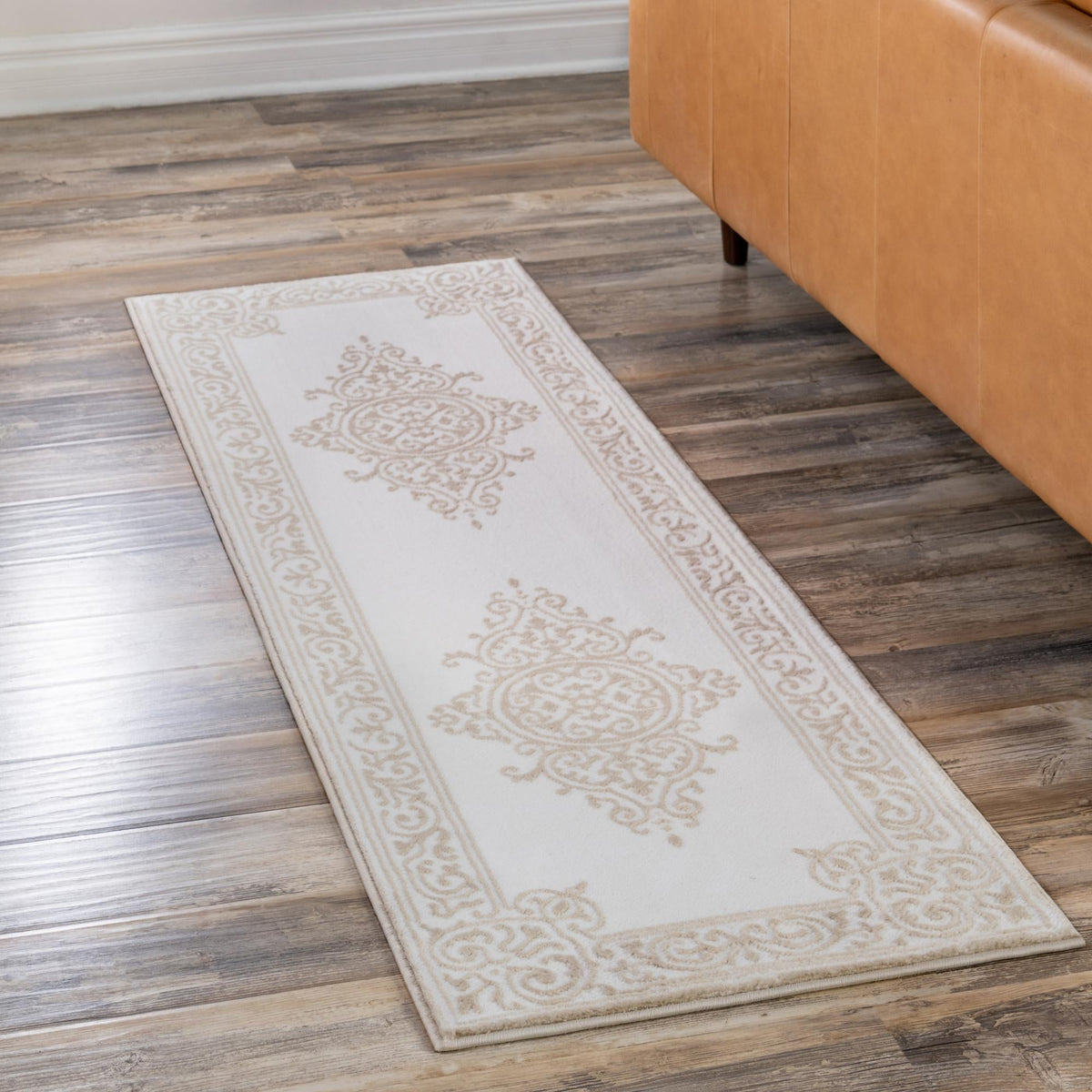 Sanctuary Retreat Collection Area Rug - Haven Runner Snow White  lifestyle 173