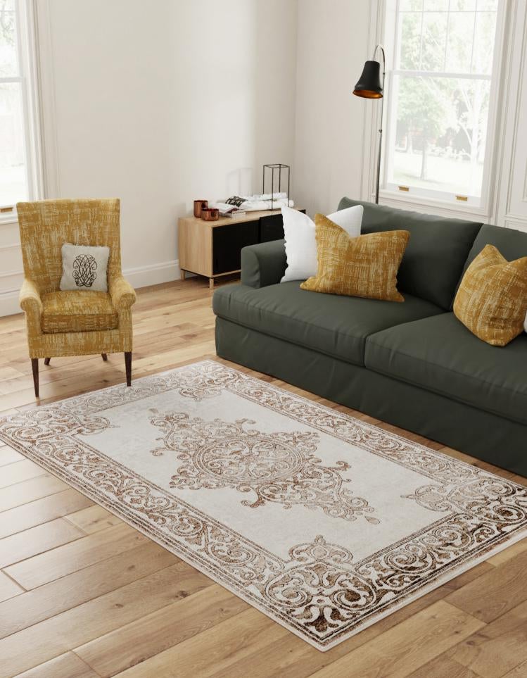 Sanctuary Retreat Collection Area Rug - Haven Rectangle Chocolate Brown  lifestyle 4