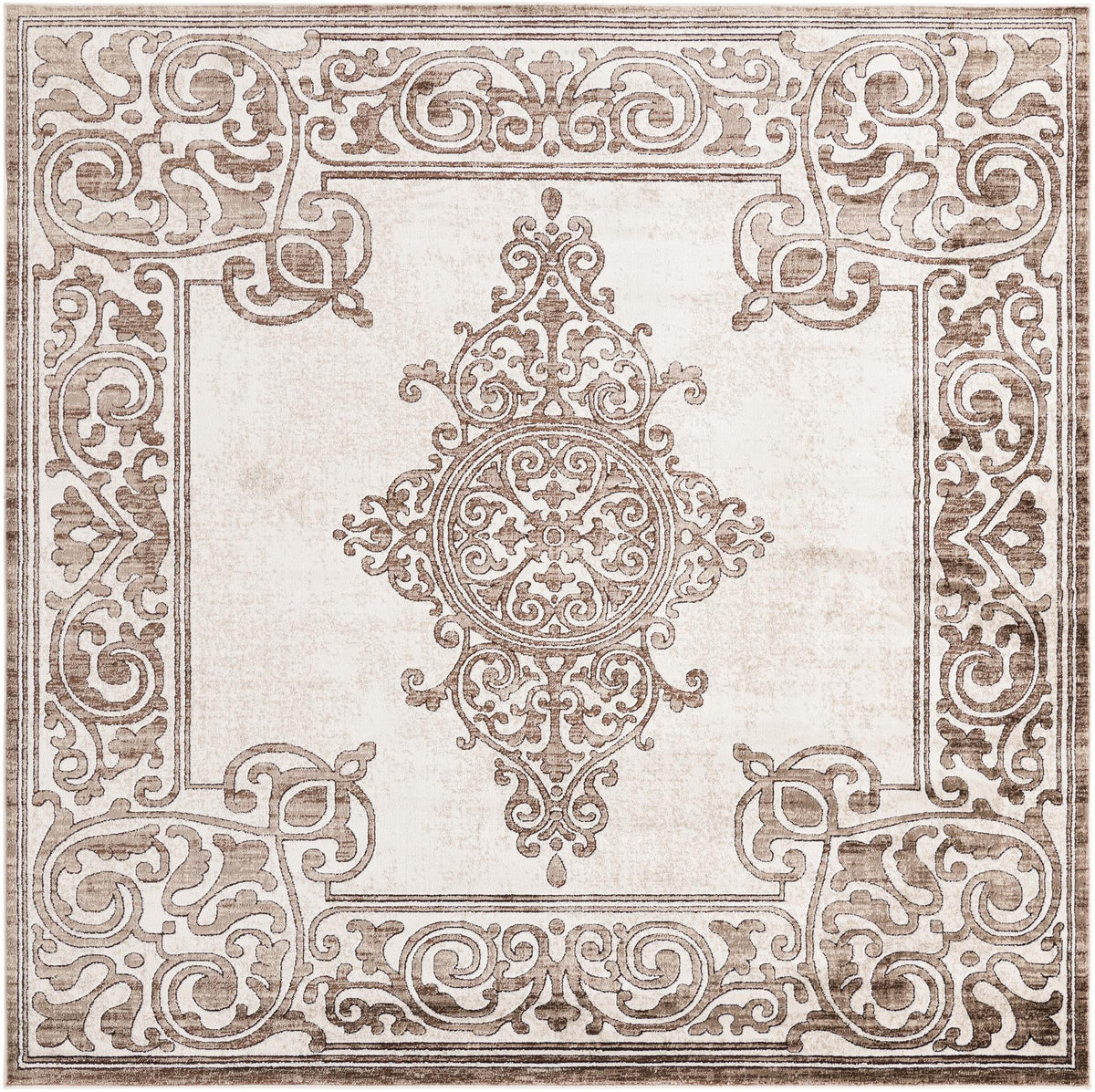 Sanctuary Retreat Collection Area Rug - Haven Square Chocolate Brown  lifestyle 36