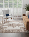 Sanctuary Retreat Collection Area Rug - Haven Square Chocolate Brown  lifestyle 45