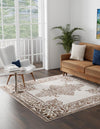 Sanctuary Retreat Collection Area Rug - Haven Square Chocolate Brown  lifestyle 54