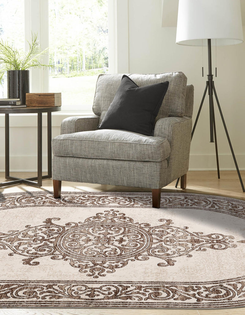 Sanctuary Retreat Collection Area Rug - Haven Oval Chocolate Brown  lifestyle 82