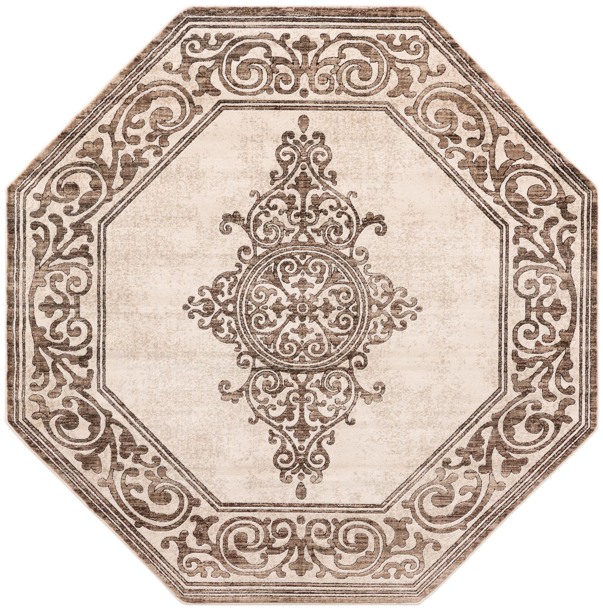 Sanctuary Retreat Collection Area Rug - Haven Octagon Chocolate Brown  lifestyle 37