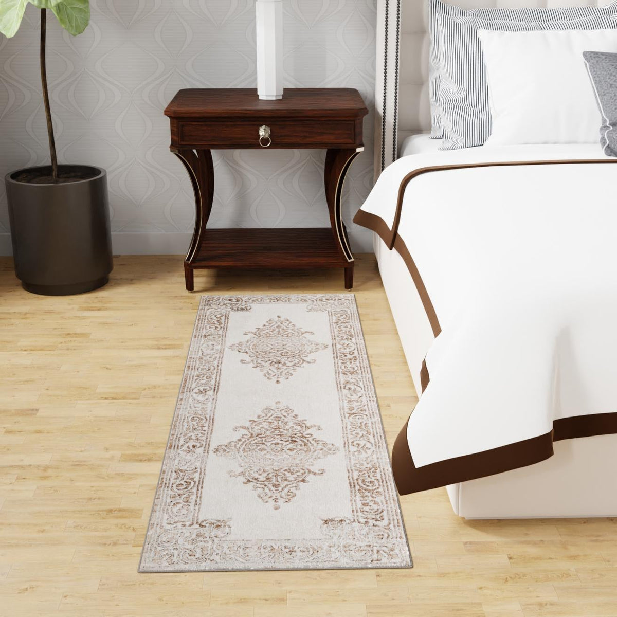 Sanctuary Retreat Collection Area Rug - Haven Runner Chocolate Brown  lifestyle 170