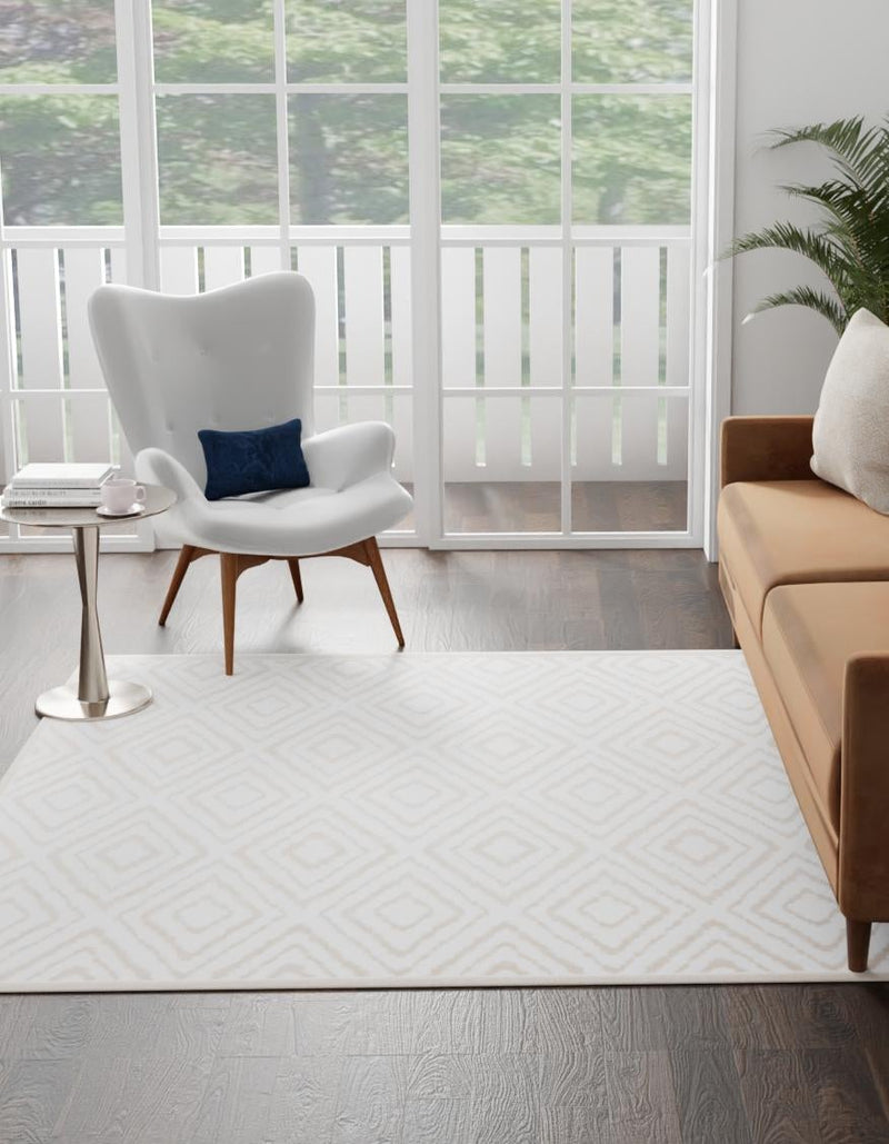 Sanctuary Retreat Collection Area Rug -  Oasis Square Snow White  lifestyle 23