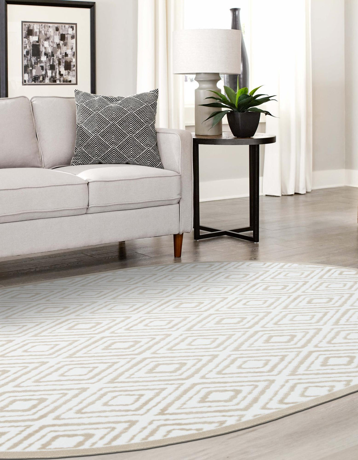 Sanctuary Retreat Collection Area Rug -  Oasis Oval Snow White  lifestyle 39