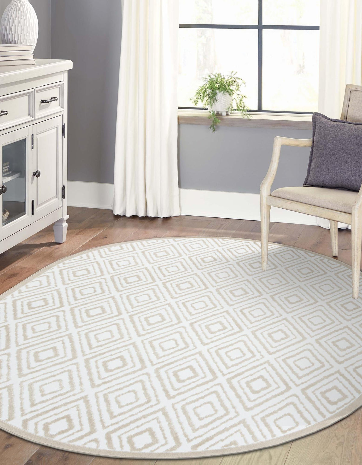 Sanctuary Retreat Collection Area Rug -  Oasis Oval Snow White  lifestyle 44
