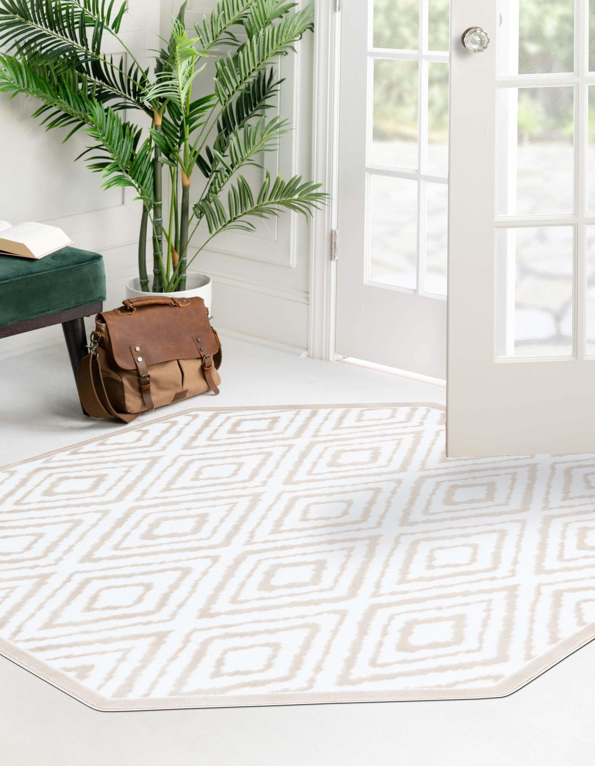Sanctuary Retreat Collection Area Rug -  Oasis Octagon Snow White  lifestyle 32