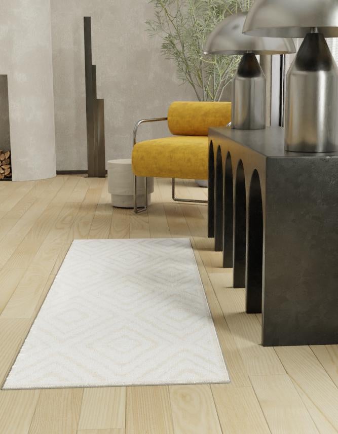 Sanctuary Retreat Collection Area Rug -  Oasis Runner Snow White  lifestyle 27