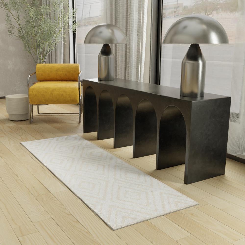Sanctuary Retreat Collection Area Rug -  Oasis Runner Snow White  lifestyle 124