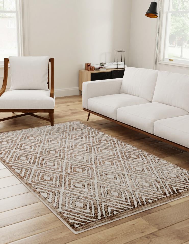 Sanctuary Retreat Collection Area Rug -  Oasis Rectangle Chocolate Brown  lifestyle 3