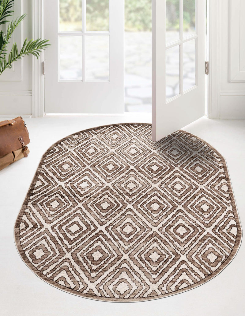 Sanctuary Retreat Collection Area Rug -  Oasis Oval Chocolate Brown  lifestyle 29