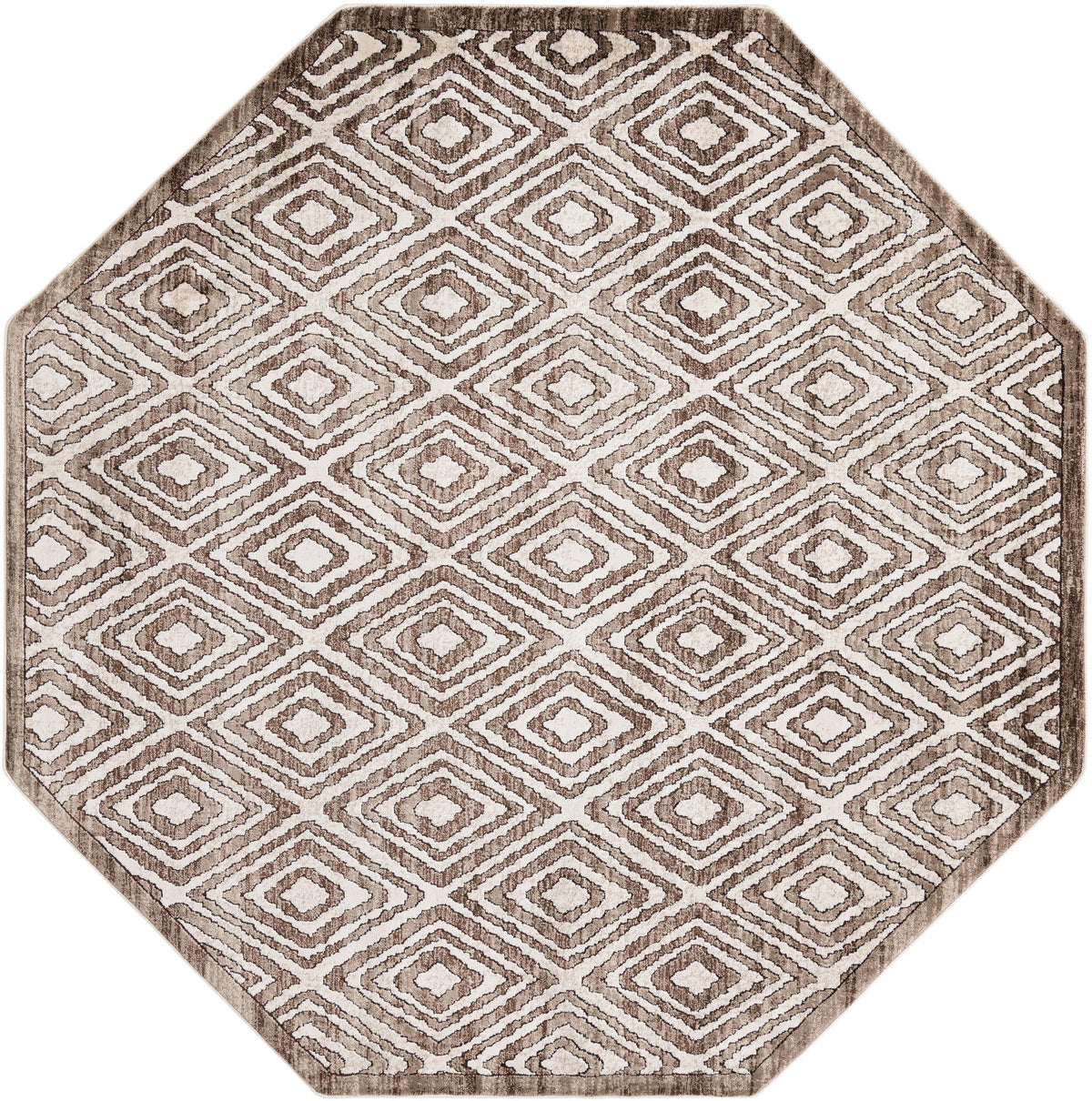 Sanctuary Retreat Collection Area Rug -  Oasis Octagon Chocolate Brown  lifestyle 27
