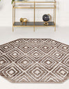 Sanctuary Retreat Collection Area Rug -  Oasis Octagon Chocolate Brown  lifestyle 35