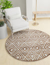 Sanctuary Retreat Collection Area Rug -  Oasis Round Chocolate Brown  lifestyle 36