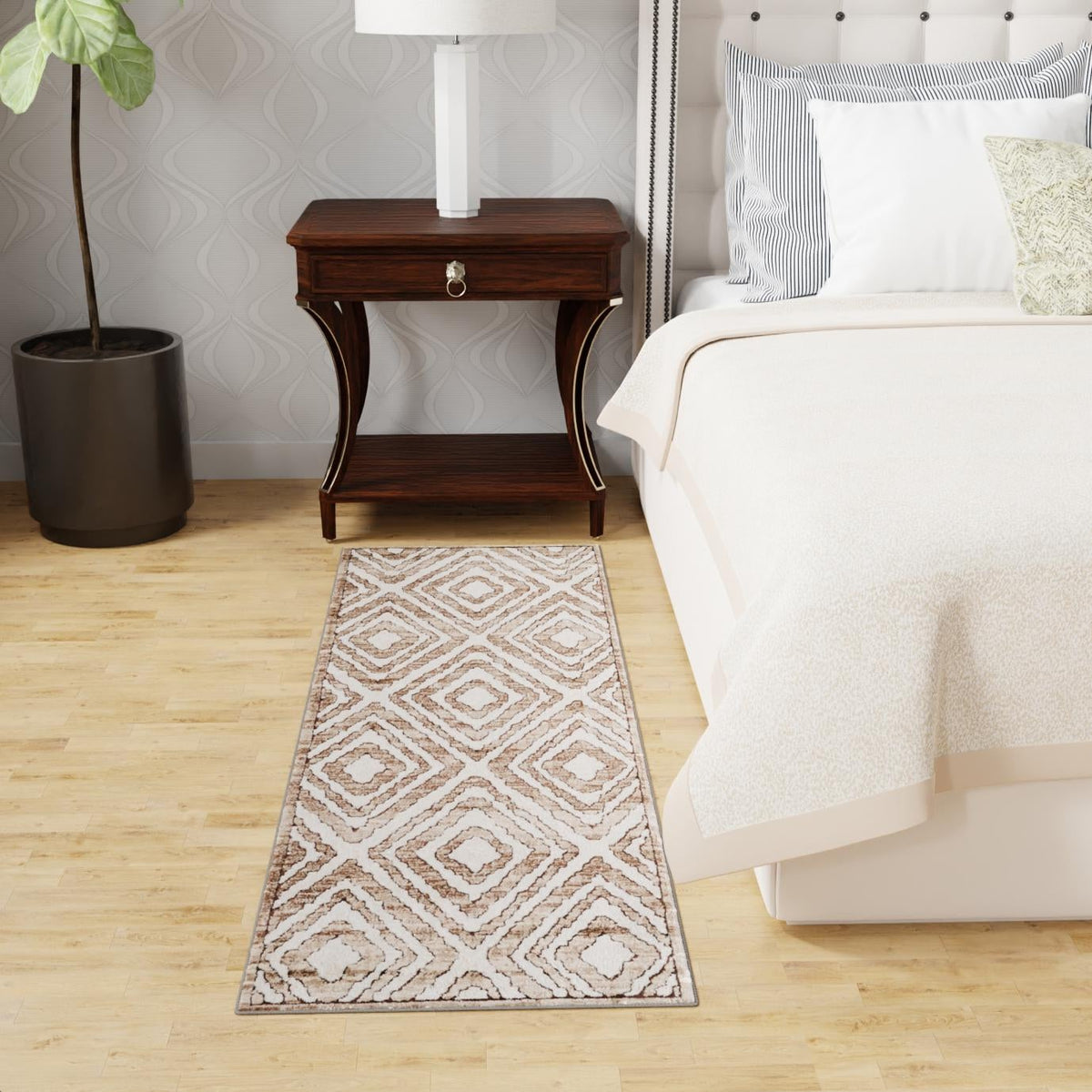Sanctuary Retreat Collection Area Rug -  Oasis Runner Chocolate Brown  lifestyle 119