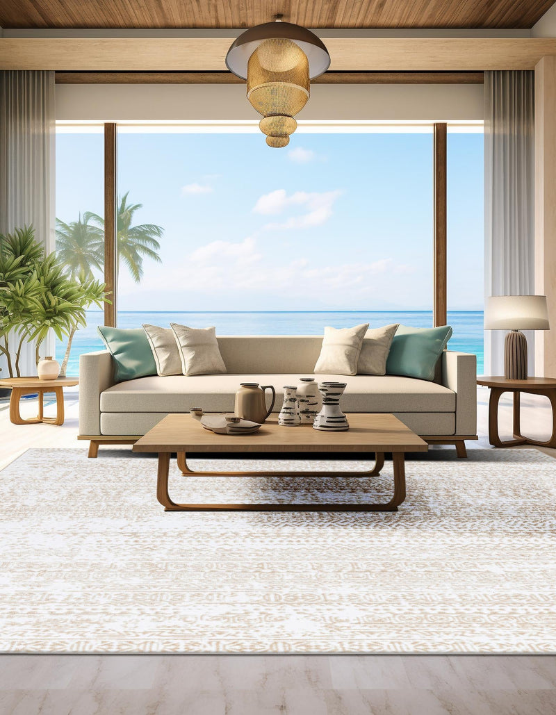 Sanctuary Retreat Collection Area Rug -  Refuge Square Snow White  lifestyle 64
