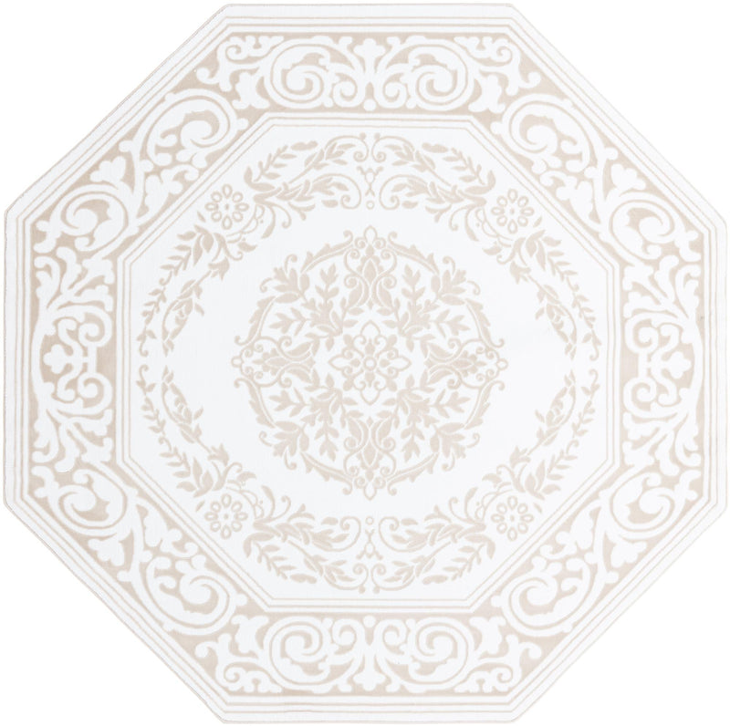 Sanctuary Retreat Collection Area Rug -  Enclave Octagon Snow White  lifestyle 37