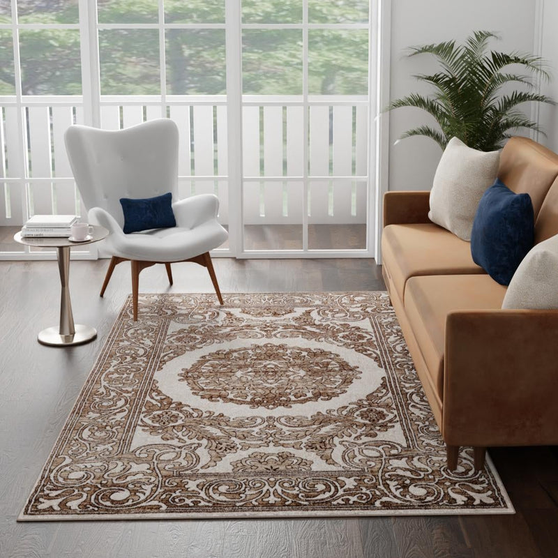 Sanctuary Retreat Collection Area Rug -  Enclave Rectangle Chocolate Brown  lifestyle 33