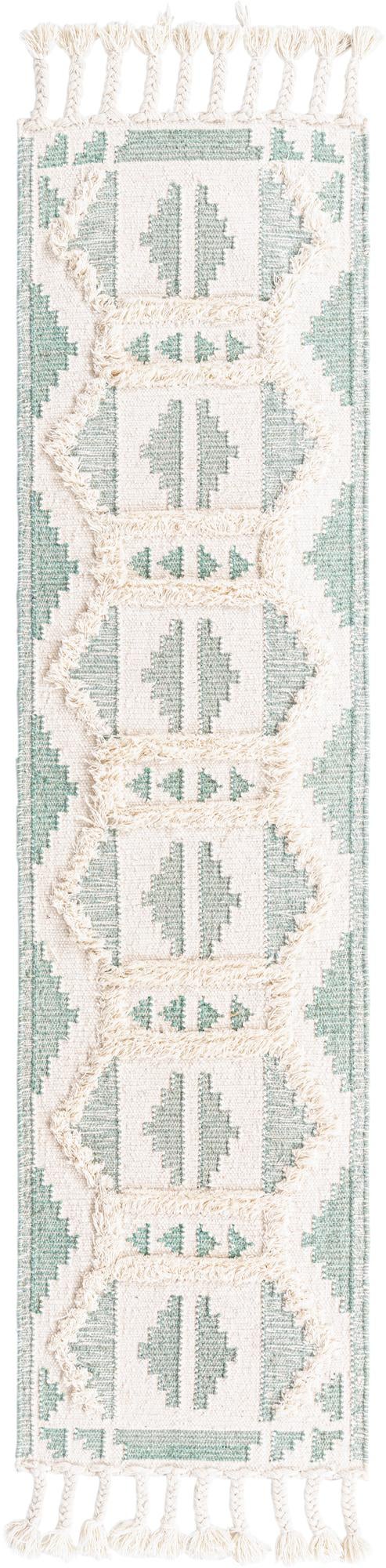 Sonoran Collection Area Rug - BellRock Runner Aquamarine and White  lifestyle 124
