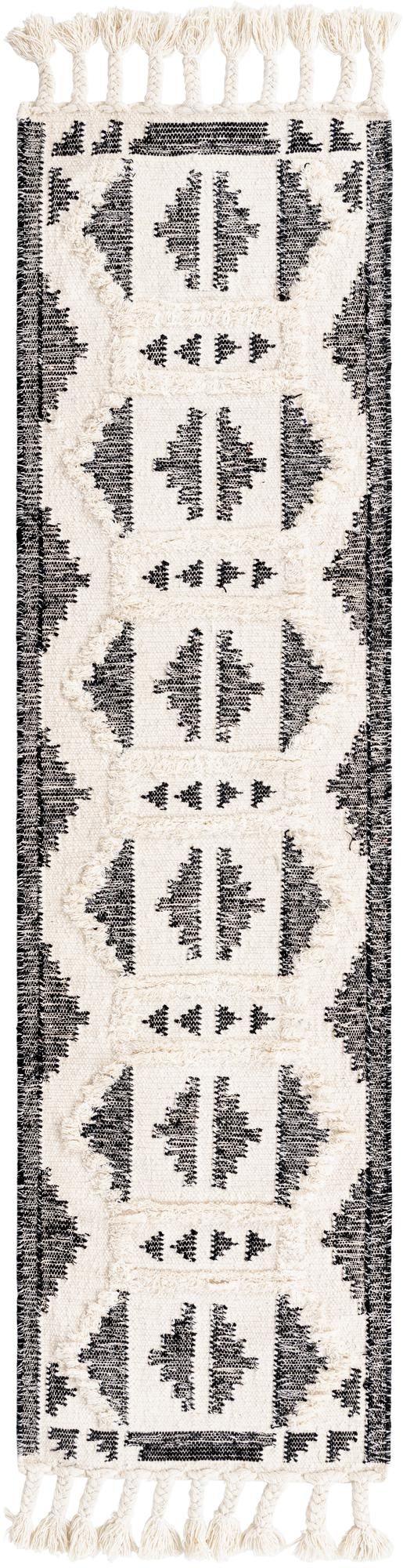 Sonoran Collection Area Rug - BellRock Runner Black and White  lifestyle 138