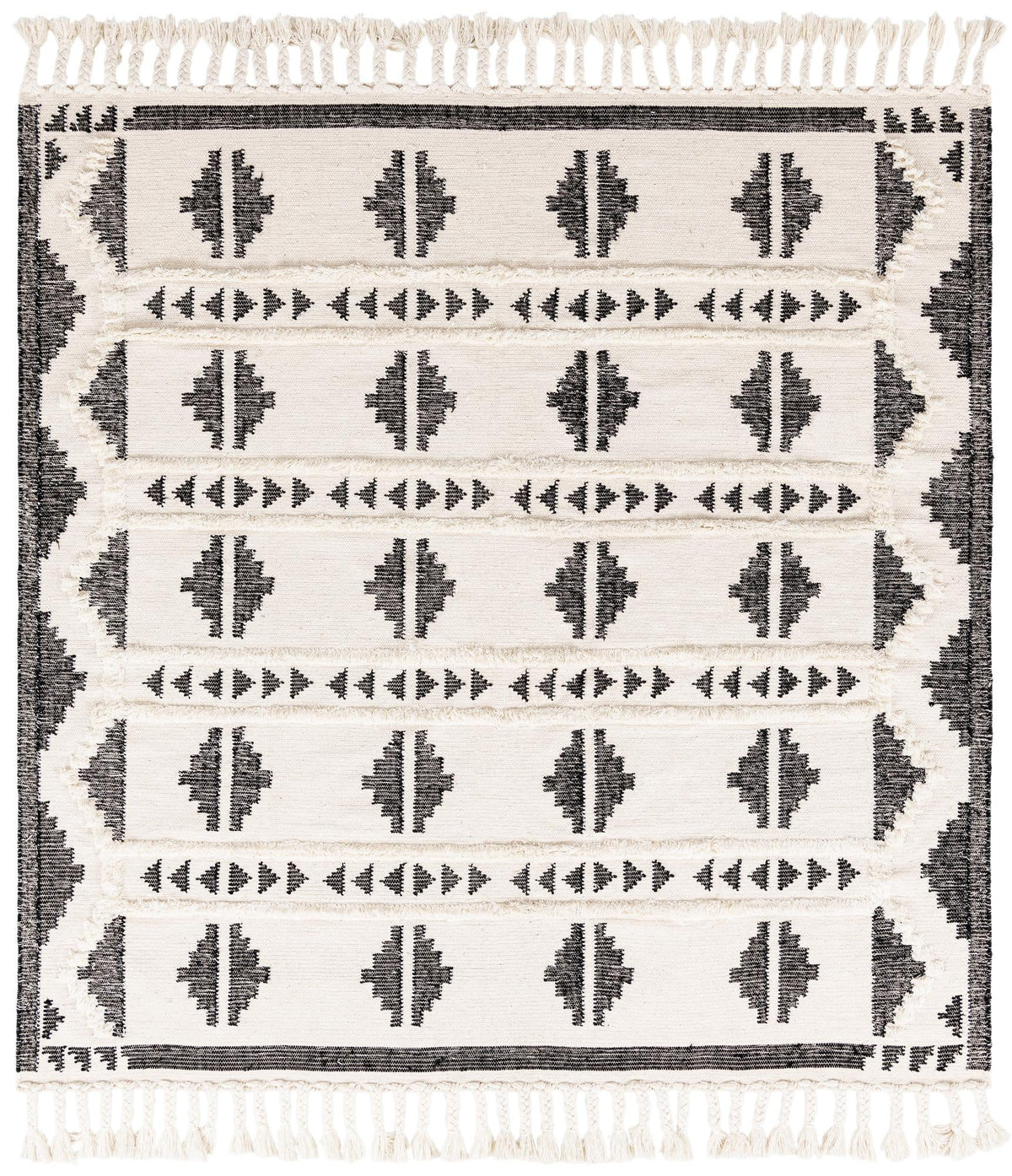 Sonoran Collection Area Rug - BellRock Square Black and White  lifestyle 125