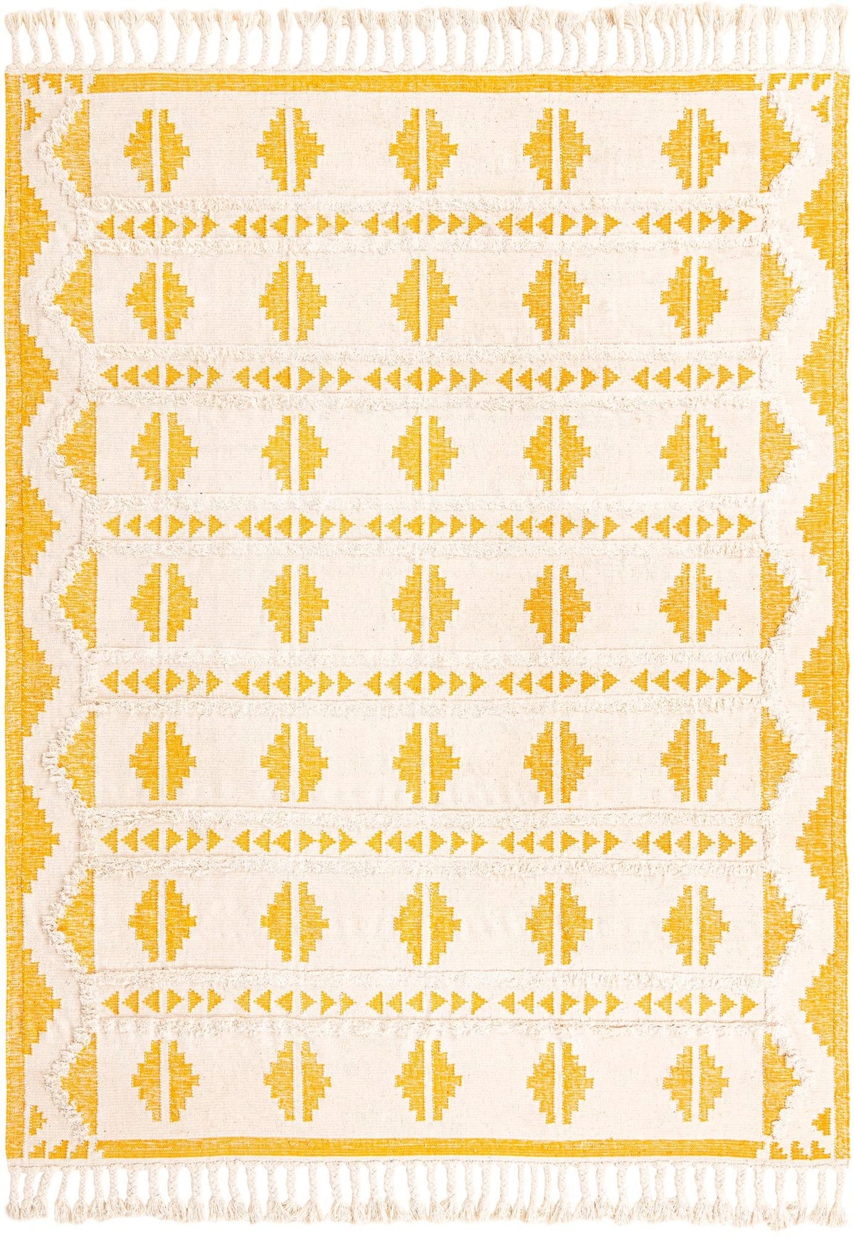Sonoran Collection Area Rug - BellRock Rectangle Yellow and White  lifestyle 6