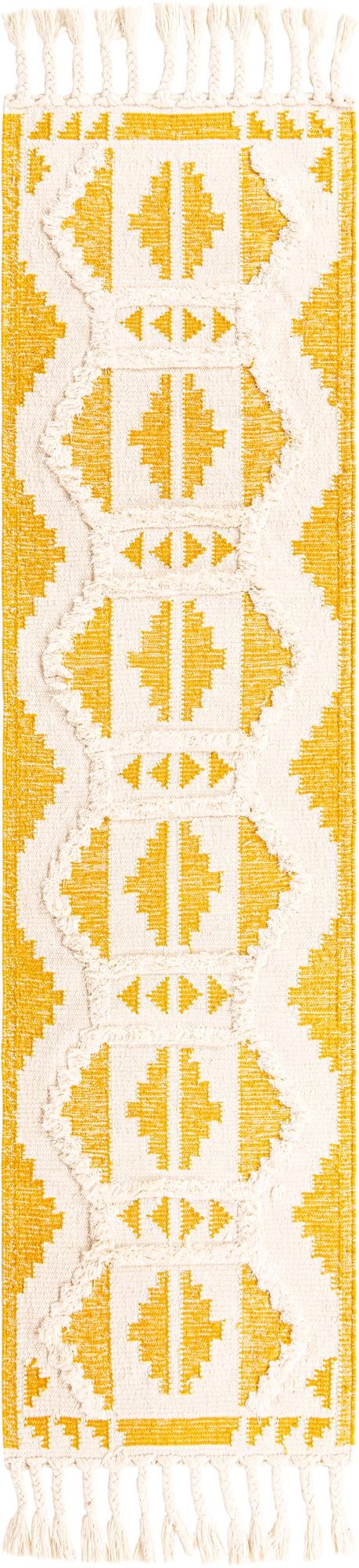 Sonoran Collection Area Rug - BellRock Runner Yellow and White  lifestyle 130