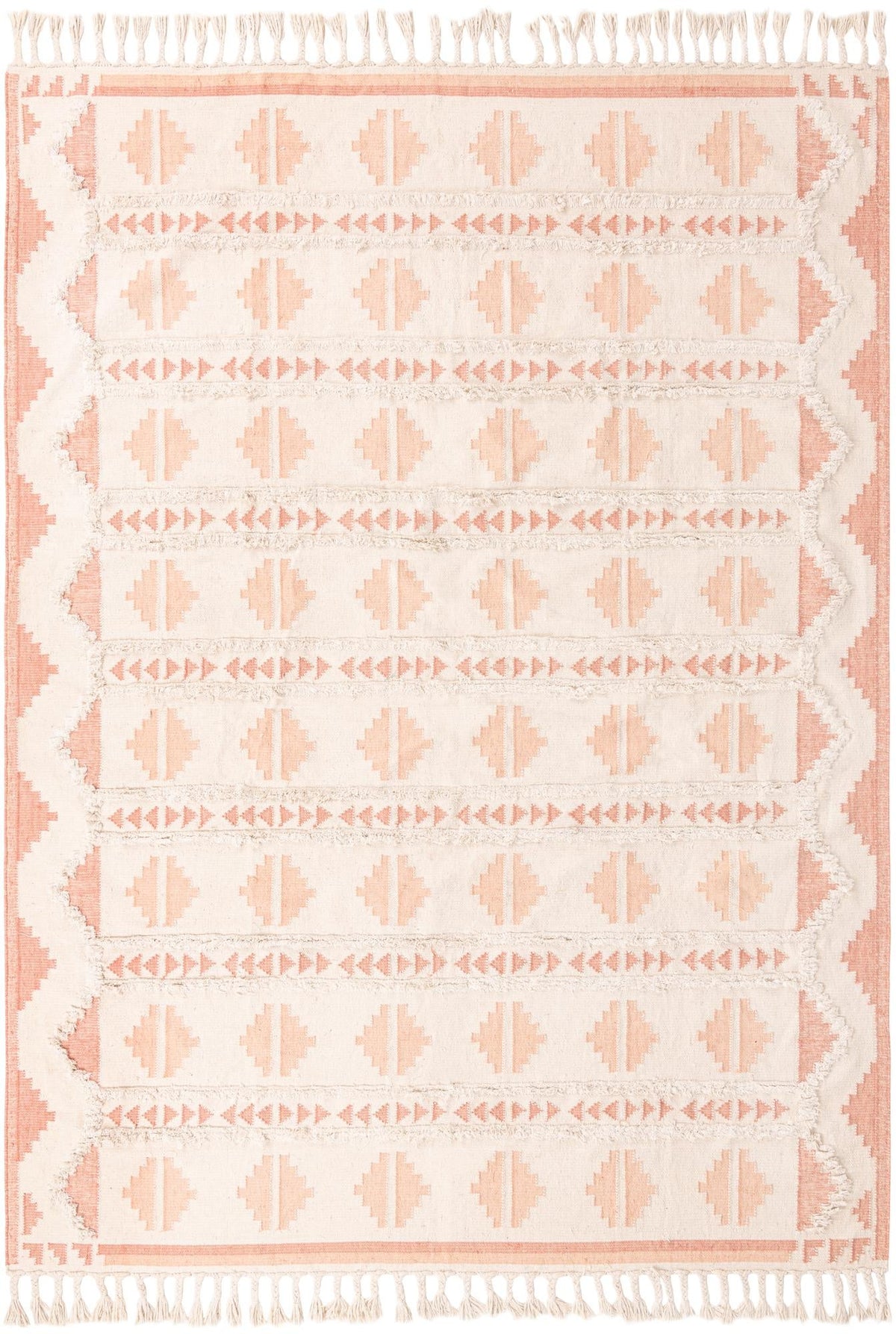 Sedona Sands Collection Area Rug - BellRock Square Pink and White  lifestyle 71