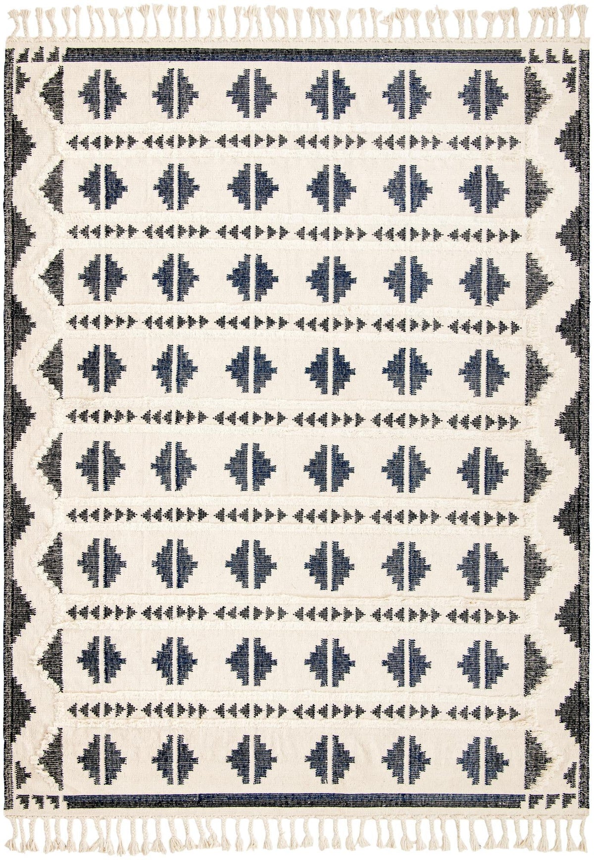 Sonoran Collection Area Rug - BellRock Rectangle Navy Blue and White  lifestyle 5