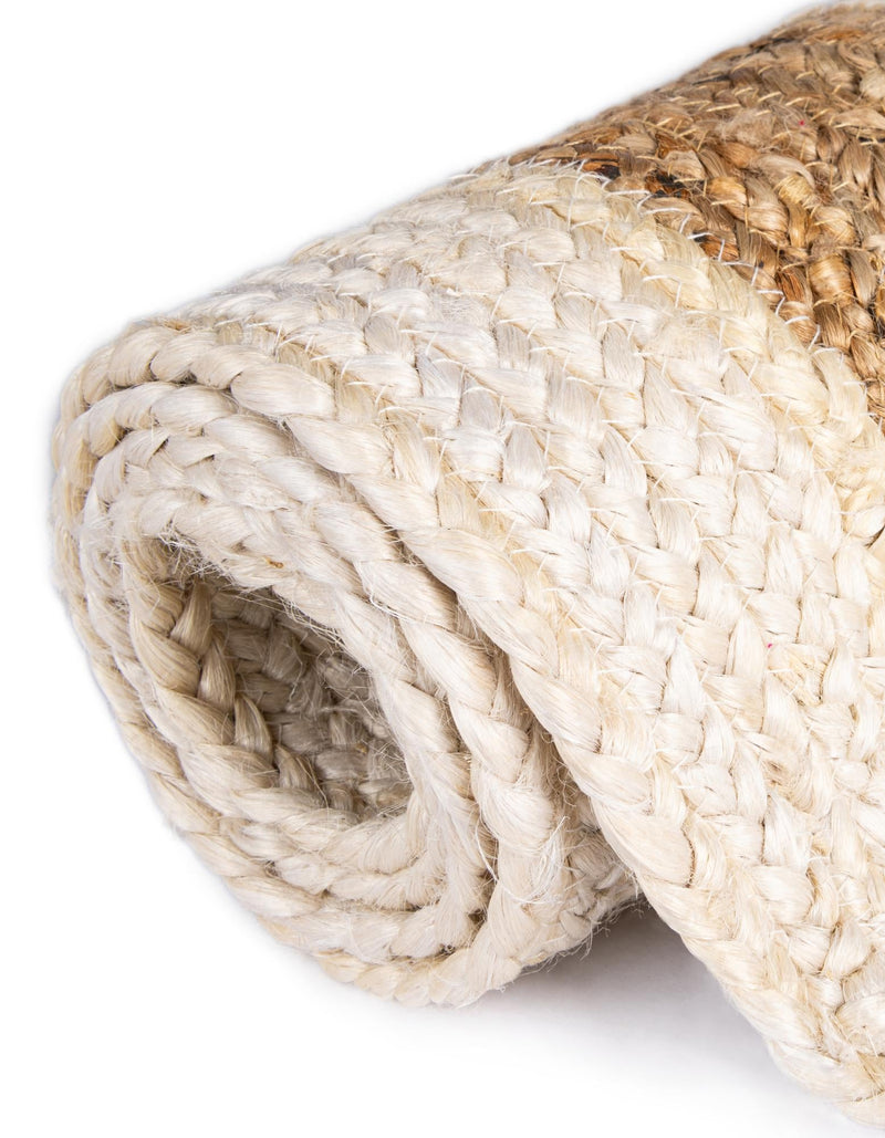 Woven Seaside Jute Collection Area Rug - Nautilus Round White Natural  lifestyle 52