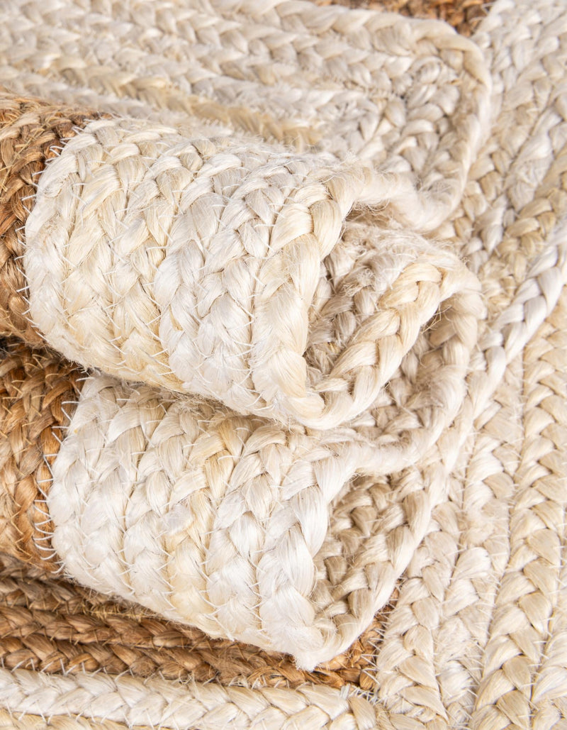 Woven Seaside Jute Collection Area Rug - Nautilus Round White Natural  lifestyle 54