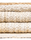 Woven Seaside Jute Collection Area Rug - Nautilus Round White Natural  lifestyle 56