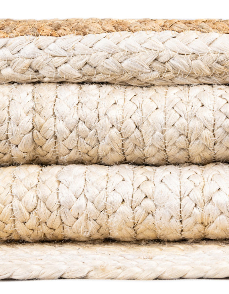 Woven Seaside Jute Collection Area Rug - Nautilus Round White Natural  lifestyle 56