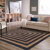 Woven Seaside Jute Collection Area Rug - Nautilus Square Navy Blue Natural  lifestyle 65