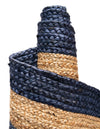 Woven Seaside Jute Collection Area Rug - Nautilus Round Navy Blue Natural  lifestyle 51