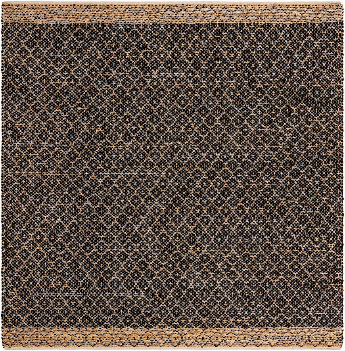 Tulum Trellis Collection Area Rug - Shoreline Square Black  lifestyle 123