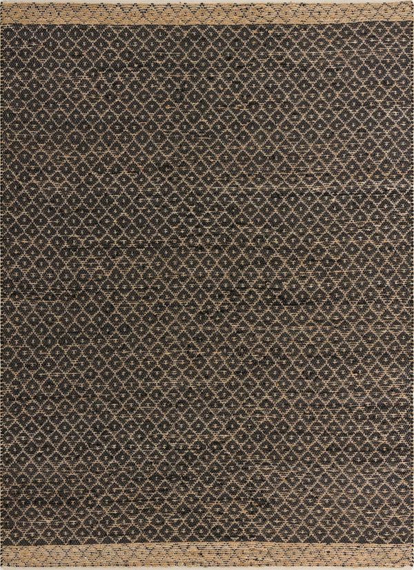 Moroccan Lattice Woven Collection Area Rug - Shoreline Rectangle Black  lifestyle 3