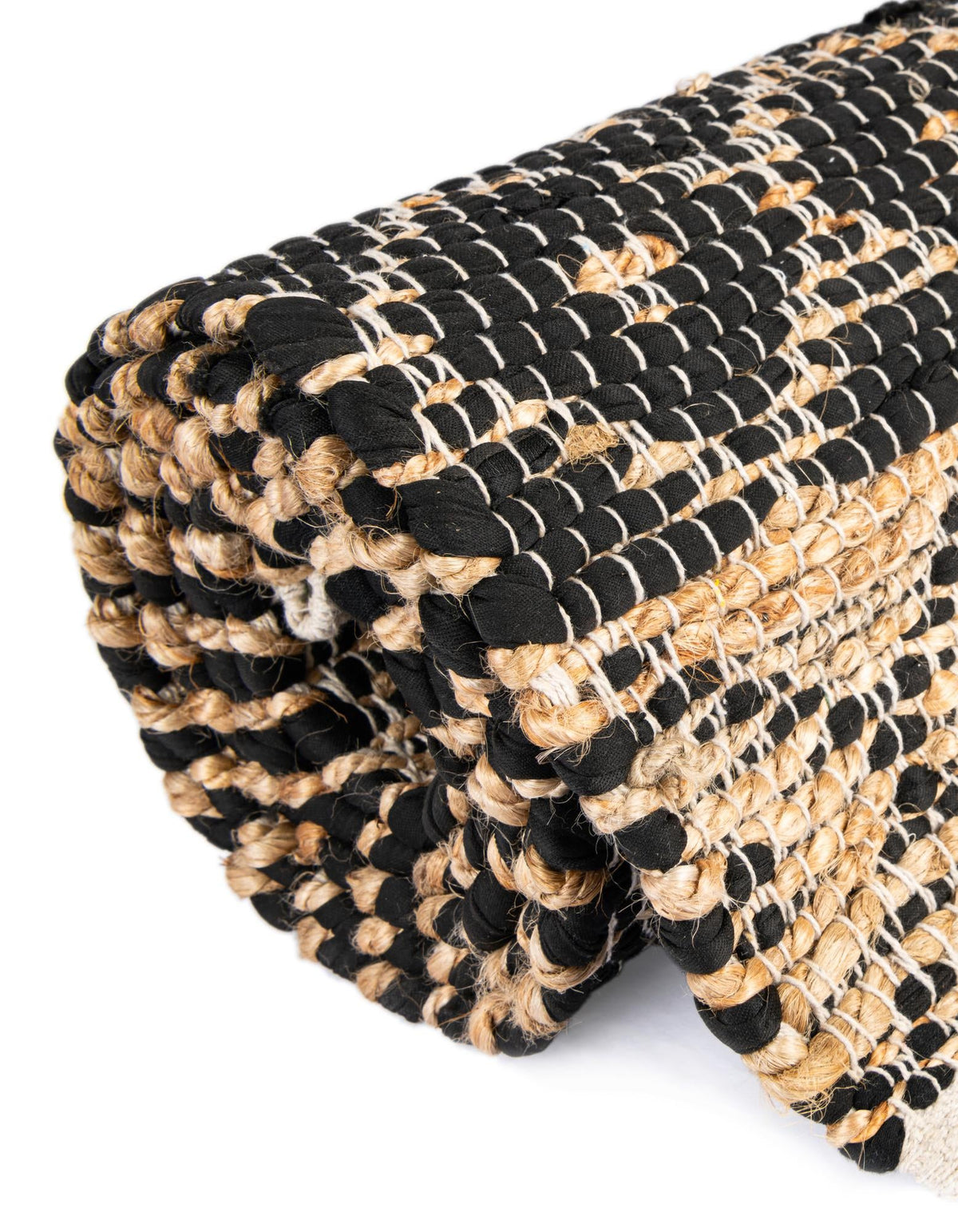 Moroccan Lattice Woven Collection Area Rug - Shoreline Runner Black  lifestyle 137