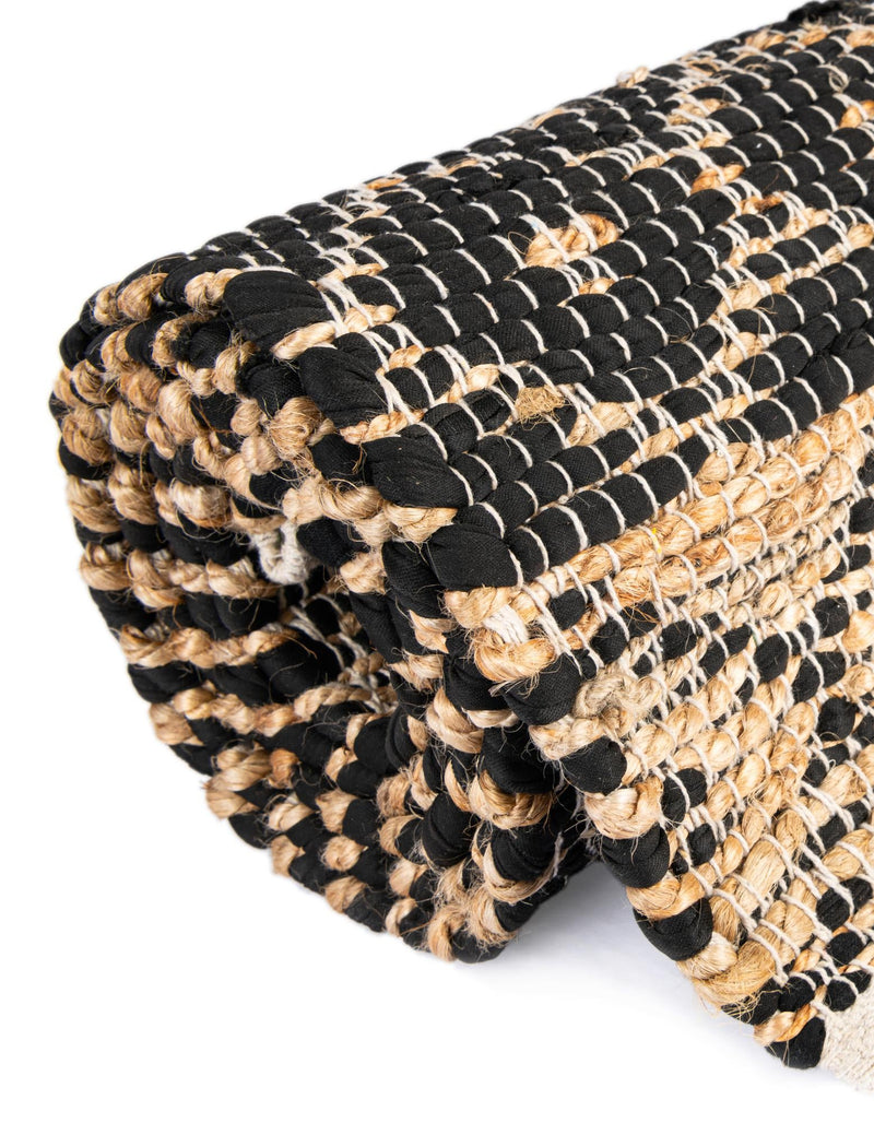 Moroccan Lattice Woven Collection Area Rug - Shoreline Runner Black  lifestyle 137