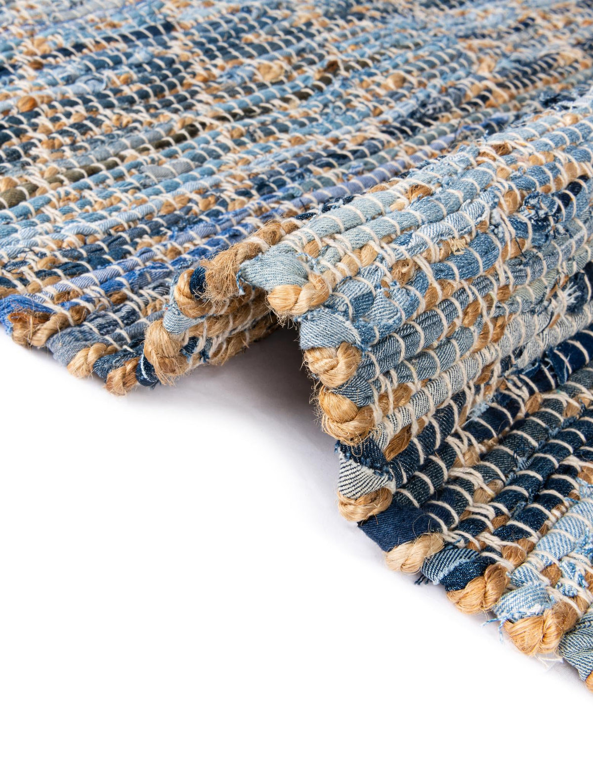 Moroccan Lattice Woven Collection Area Rug - Shoreline Rectangle Denim blue  lifestyle 34
