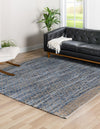 Moroccan Lattice Woven Collection Area Rug - Shoreline Square Denim blue  lifestyle 90