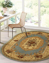 Versailles Elegance Collection Area Rug -  Louveciennes (Light Blue) Oval Light Blue  lifestyle 59