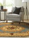 Versailles Elegance Collection Area Rug -  Louveciennes (Light Blue) Oval Light Blue  lifestyle 64