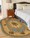 Versailles Elegance Collection Area Rug -  Louveciennes (Light Blue) Oval Light Blue  lifestyle 67
