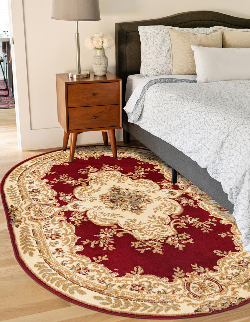 Versailles Elegance Collection Area Rug -  Vincennes Oval Red  lifestyle 84